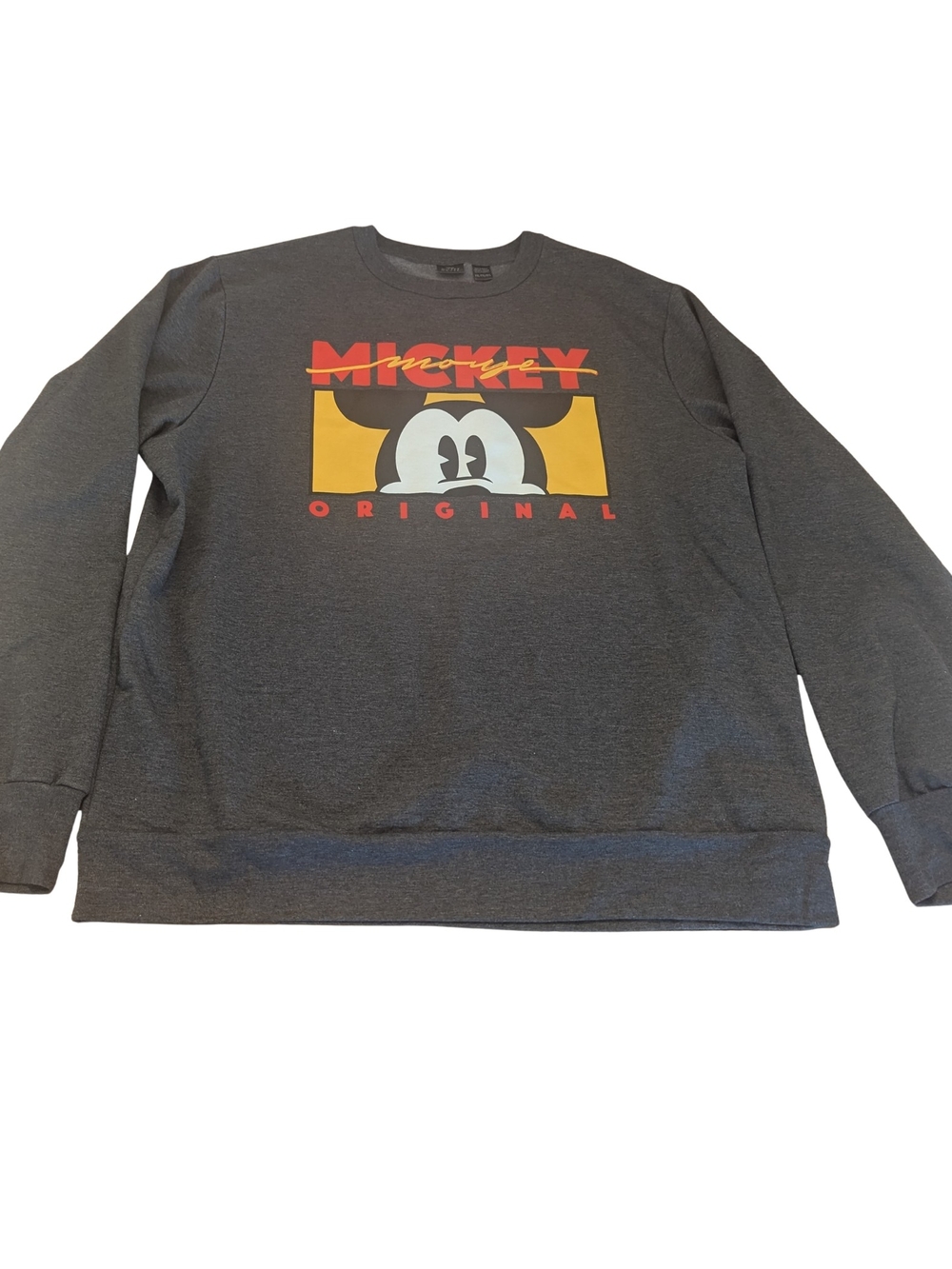 EUC Disney Mickey Mouse Adult XXL Original Crewneck Sweatshirt Gray